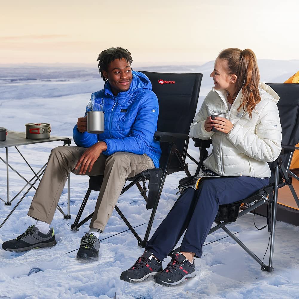 Heated Camping Chair With 12V 16000mAh Battery Pack