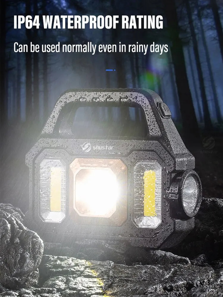 High Power LED Flashlight: Solar Charging, Multi-Functional - One Eleven Deals